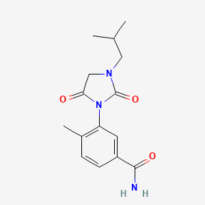 4-Methyl-3-[3-(2-methylpropyl)-2,5-dioxoimidazolidin-1-yl]benzamide