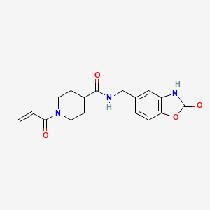 molecular formula C17H19N3O4 B7449979 N-[(2-oxo-2,3-dihydro-1,3-benzoxazol-5-yl)methyl]-1-(prop-2-enoyl)piperidine-4-carboxamide 