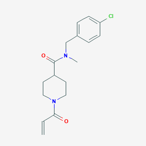 molecular formula C17H21ClN2O2 B7449990 N-[(4-chlorophenyl)methyl]-N-methyl-1-(prop-2-enoyl)piperidine-4-carboxamide 