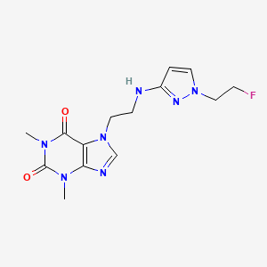 molecular formula C14H18FN7O2 B7449999 7-[2-[[1-(2-Fluoroethyl)pyrazol-3-yl]amino]ethyl]-1,3-dimethylpurine-2,6-dione 