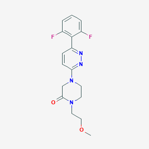 molecular formula C17H18F2N4O2 B7450015 4-[6-(2,6-Difluorophenyl)pyridazin-3-yl]-1-(2-methoxyethyl)piperazin-2-one 