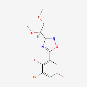 5-(3-Bromo-2,5-difluorophenyl)-3-(1,2-dimethoxyethyl)-1,2,4-oxadiazole