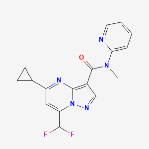 molecular formula C17H15F2N5O B7450038 5-cyclopropyl-7-(difluoromethyl)-N-methyl-N-pyridin-2-ylpyrazolo[1,5-a]pyrimidine-3-carboxamide 