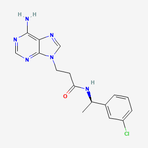 3-(6-aminopurin-9-yl)-N-[(1R)-1-(3-chlorophenyl)ethyl]propanamide