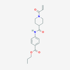 molecular formula C19H24N2O4 B7450079 Propyl 4-[1-(prop-2-enoyl)piperidine-4-amido]benzoate 