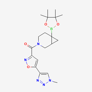 molecular formula C19H26BN5O4 B7450084 3-[5-(1-methyl-1H-1,2,3-triazol-4-yl)-1,2-oxazole-3-carbonyl]-6-(4,4,5,5-tetramethyl-1,3,2-dioxaborolan-2-yl)-3-azabicyclo[4.1.0]heptane 