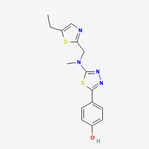 molecular formula C15H16N4OS2 B7450100 4-[5-[(5-Ethyl-1,3-thiazol-2-yl)methyl-methylamino]-1,3,4-thiadiazol-2-yl]phenol 
