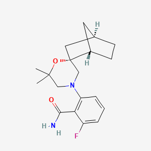 2-[(1S,2R,4R)-6',6'-dimethylspiro[bicyclo[2.2.1]heptane-2,2'-morpholine]-4'-yl]-6-fluorobenzamide