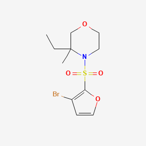 molecular formula C11H16BrNO4S B7450129 4-(3-Bromofuran-2-yl)sulfonyl-3-ethyl-3-methylmorpholine 