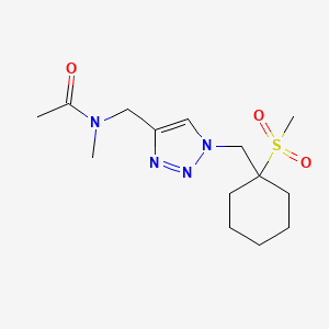 molecular formula C14H24N4O3S B7450137 N-methyl-N-[[1-[(1-methylsulfonylcyclohexyl)methyl]triazol-4-yl]methyl]acetamide 