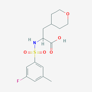 2-[(3-Fluoro-5-methylphenyl)sulfonylamino]-3-(oxan-4-yl)propanoic acid