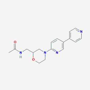 N-[[4-(5-pyridin-4-ylpyridin-2-yl)morpholin-2-yl]methyl]acetamide
