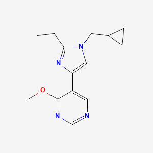 molecular formula C14H18N4O B7450173 5-[1-(Cyclopropylmethyl)-2-ethylimidazol-4-yl]-4-methoxypyrimidine 