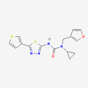molecular formula C15H14N4O2S2 B7450180 1-Cyclopropyl-1-(furan-3-ylmethyl)-3-(5-thiophen-3-yl-1,3,4-thiadiazol-2-yl)urea 