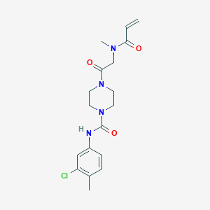 molecular formula C18H23ClN4O3 B7450181 N-(3-chloro-4-methylphenyl)-4-[2-(N-methylprop-2-enamido)acetyl]piperazine-1-carboxamide 