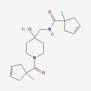 N-[[4-hydroxy-1-(1-methylcyclopent-3-ene-1-carbonyl)piperidin-4-yl]methyl]-1-methylcyclopent-3-ene-1-carboxamide