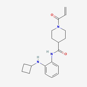 molecular formula C19H25N3O2 B7450247 N-[2-(cyclobutylamino)phenyl]-1-(prop-2-enoyl)piperidine-4-carboxamide 