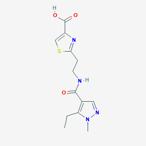 2-[2-[(5-Ethyl-1-methylpyrazole-4-carbonyl)amino]ethyl]-1,3-thiazole-4-carboxylic acid