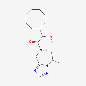 molecular formula C16H28N4O2 B7450256 2-cyclooctyl-2-hydroxy-N-[(2-propan-2-yl-1,2,4-triazol-3-yl)methyl]acetamide 