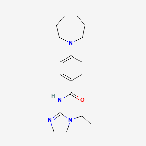 molecular formula C18H24N4O B7450271 4-(azepan-1-yl)-N-(1-ethylimidazol-2-yl)benzamide 