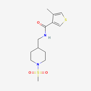 molecular formula C13H20N2O3S2 B7450274 4-methyl-N-[(1-methylsulfonylpiperidin-4-yl)methyl]thiophene-3-carboxamide 