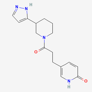 5-[3-oxo-3-[3-(1H-pyrazol-5-yl)piperidin-1-yl]propyl]-1H-pyridin-2-one