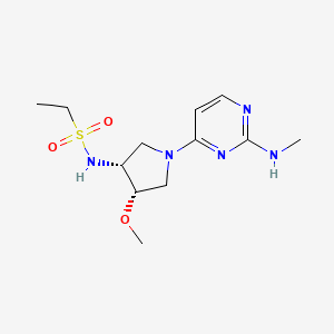 molecular formula C12H21N5O3S B7450314 N-[(3R,4S)-4-methoxy-1-[2-(methylamino)pyrimidin-4-yl]pyrrolidin-3-yl]ethanesulfonamide 