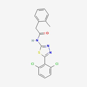 N-[5-(2,6-dichlorophenyl)-1,3,4-thiadiazol-2-yl]-2-(2-methylphenyl)acetamide