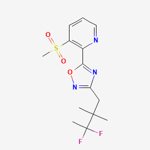 3-(3,3-Difluoro-2,2-dimethylbutyl)-5-(3-methylsulfonylpyridin-2-yl)-1,2,4-oxadiazole