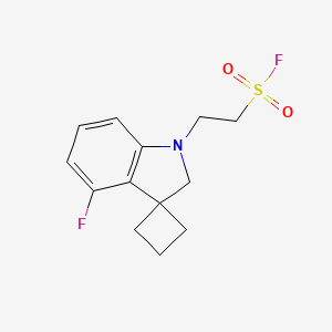 molecular formula C13H15F2NO2S B7450389 2-{4'-Fluoro-1',2'-dihydrospiro[cyclobutane-1,3'-indole]-1'-yl}ethane-1-sulfonyl fluoride 