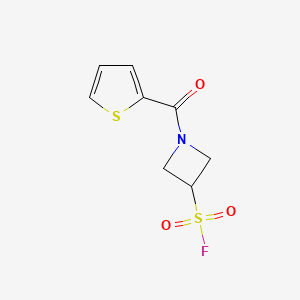 molecular formula C8H8FNO3S2 B7450393 1-(Thiophene-2-carbonyl)azetidine-3-sulfonyl fluoride 