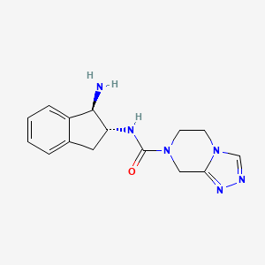 N-[(1R,2R)-1-amino-2,3-dihydro-1H-inden-2-yl]-6,8-dihydro-5H-[1,2,4]triazolo[4,3-a]pyrazine-7-carboxamide