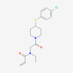 N-(2-{4-[(4-chlorophenyl)sulfanyl]piperidin-1-yl}-2-oxoethyl)-N-ethylprop-2-enamide