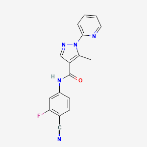 N-(4-cyano-3-fluorophenyl)-5-methyl-1-pyridin-2-ylpyrazole-4-carboxamide