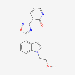 3-[5-[1-(2-methoxyethyl)indol-4-yl]-1,2,4-oxadiazol-3-yl]-3H-pyridin-2-one