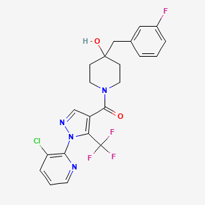 [1-(3-Chloropyridin-2-yl)-5-(trifluoromethyl)pyrazol-4-yl]-[4-[(3-fluorophenyl)methyl]-4-hydroxypiperidin-1-yl]methanone