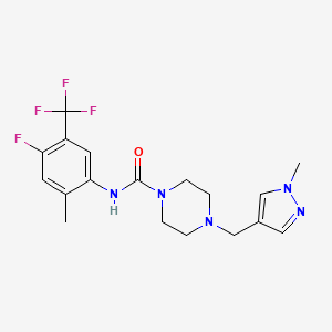 N-[4-fluoro-2-methyl-5-(trifluoromethyl)phenyl]-4-[(1-methylpyrazol-4-yl)methyl]piperazine-1-carboxamide