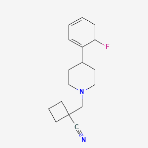 1-[[4-(2-Fluorophenyl)piperidin-1-yl]methyl]cyclobutane-1-carbonitrile