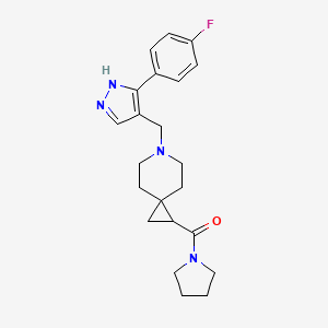 [6-[[5-(4-fluorophenyl)-1H-pyrazol-4-yl]methyl]-6-azaspiro[2.5]octan-2-yl]-pyrrolidin-1-ylmethanone