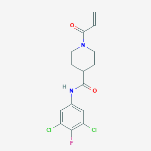 N-(3,5-dichloro-4-fluorophenyl)-1-(prop-2-enoyl)piperidine-4-carboxamide