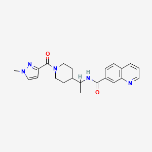 N-[1-[1-(1-methylpyrazole-3-carbonyl)piperidin-4-yl]ethyl]quinoline-7-carboxamide