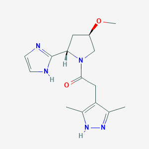 2-(3,5-dimethyl-1H-pyrazol-4-yl)-1-[(2S,4R)-2-(1H-imidazol-2-yl)-4-methoxypyrrolidin-1-yl]ethanone