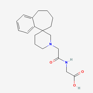 molecular formula C19H26N2O3 B7450632 2-[(2-Spiro[6,7,8,9-tetrahydrobenzo[7]annulene-5,3'-piperidine]-1'-ylacetyl)amino]acetic acid 