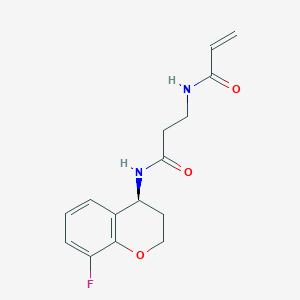 molecular formula C15H17FN2O3 B7450656 N-(2-{[(4S)-8-fluoro-3,4-dihydro-2H-1-benzopyran-4-yl]carbamoyl}ethyl)prop-2-enamide 
