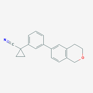 molecular formula C19H17NO B7450699 1-[3-(3,4-dihydro-1H-isochromen-6-yl)phenyl]cyclopropane-1-carbonitrile 
