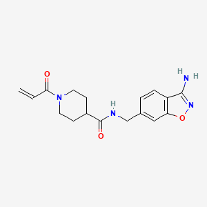 molecular formula C17H20N4O3 B7450730 N-[(3-amino-1,2-benzoxazol-6-yl)methyl]-1-(prop-2-enoyl)piperidine-4-carboxamide 