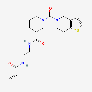 molecular formula C19H26N4O3S B7450734 N-{2-[(1-{4H,5H,6H,7H-thieno[3,2-c]pyridine-5-carbonyl}piperidin-3-yl)formamido]ethyl}prop-2-enamide 