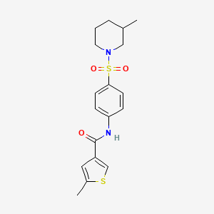 molecular formula C18H22N2O3S2 B7450739 5-methyl-N-[4-(3-methylpiperidin-1-yl)sulfonylphenyl]thiophene-3-carboxamide 