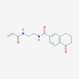 molecular formula C16H18N2O3 B7450748 N-{2-[(5-oxo-5,6,7,8-tetrahydronaphthalen-2-yl)formamido]ethyl}prop-2-enamide 