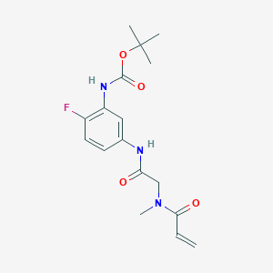 molecular formula C17H22FN3O4 B7450752 tert-butyl N-{2-fluoro-5-[2-(N-methylprop-2-enamido)acetamido]phenyl}carbamate 